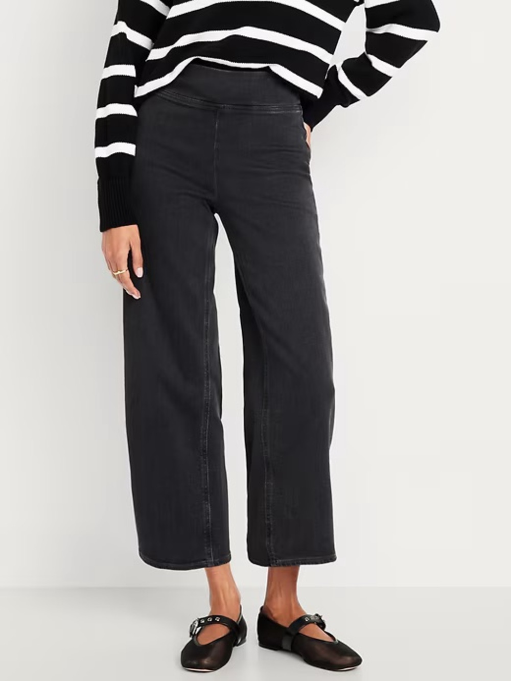 Old Navy Black Cropped Weekender Wide-Leg Women's Jeans High-Waisted XL